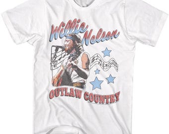 Willie Nelson Outlaw Country Americana White Shirt