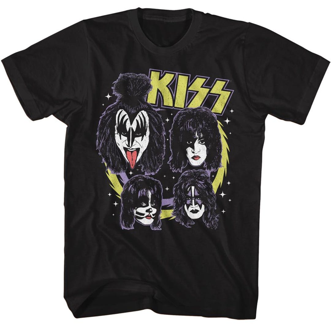 Kiss Faces Logo Black Shirts - Etsy Canada