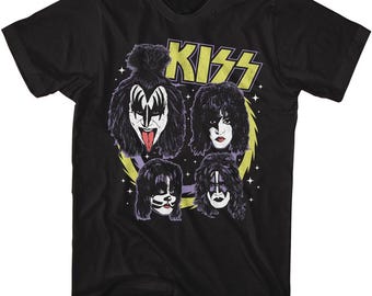 KISS バンドTシャツ ブラック ゼブラ KISS キッス TシャツバンドT フォト メンズ バンT レディース ロック