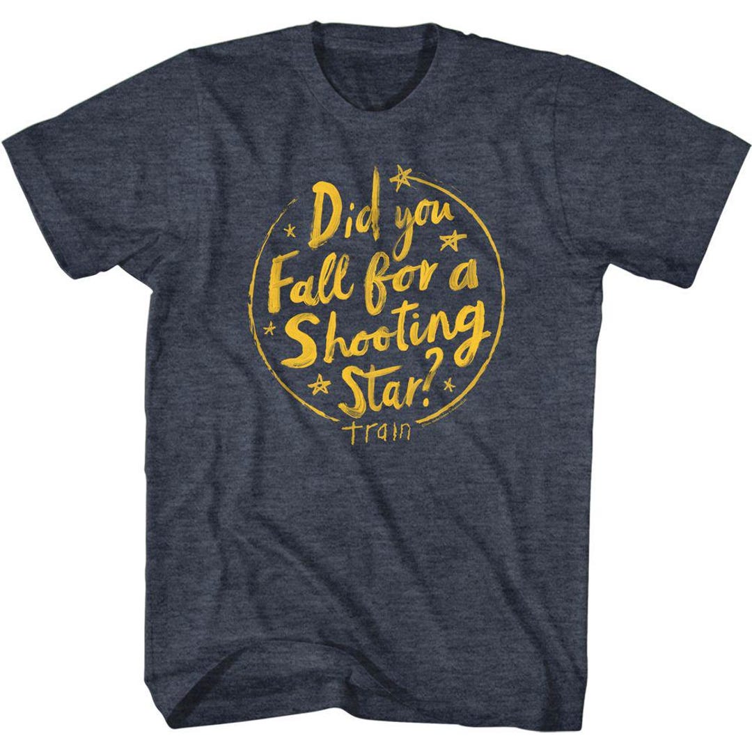 Train Navy Blue Shirts Shooting Star Lyric Tee Officially Licensed