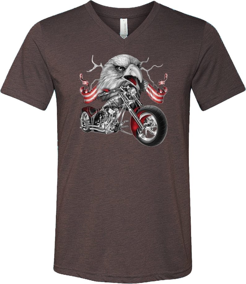 Eagle Biker Tri Blend V-neck Tee T-shirt A13135C-C3415 - Etsy