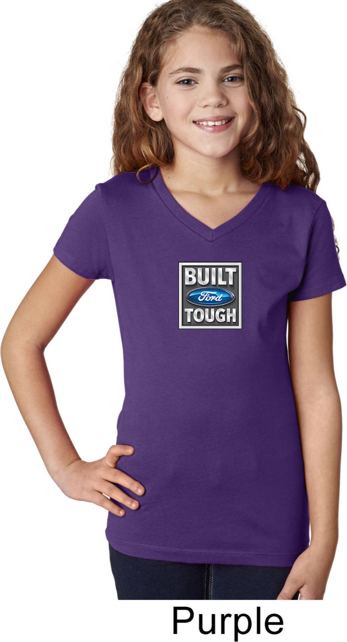 Girl's Ford Shirt Built Ford Tough Small Print V-neck Tee | Etsy