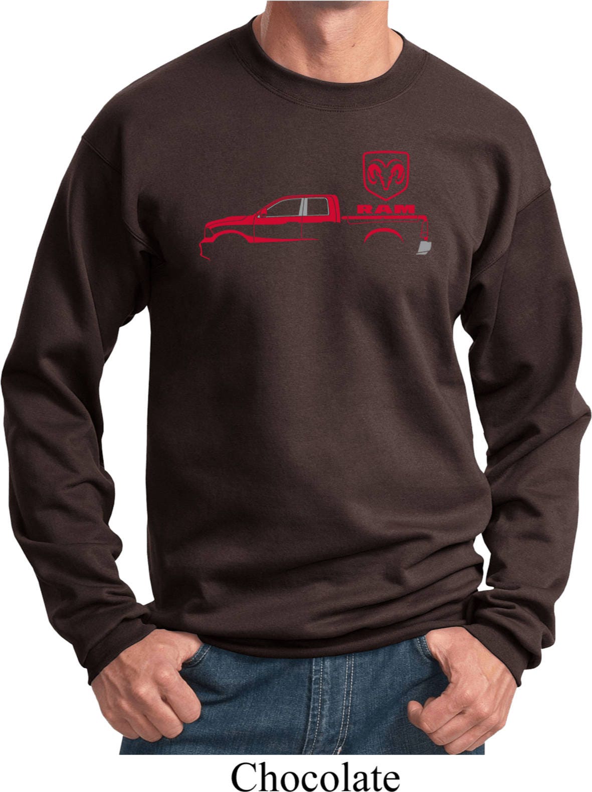 Red Dodge Ram Silhouette Sweat Shirt 21539E2-PC90 | Etsy
