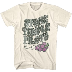 Stone Temple Pilots Cream Shirt Featuring Grapes – Officially Licensed Vintage Rock Band Tee