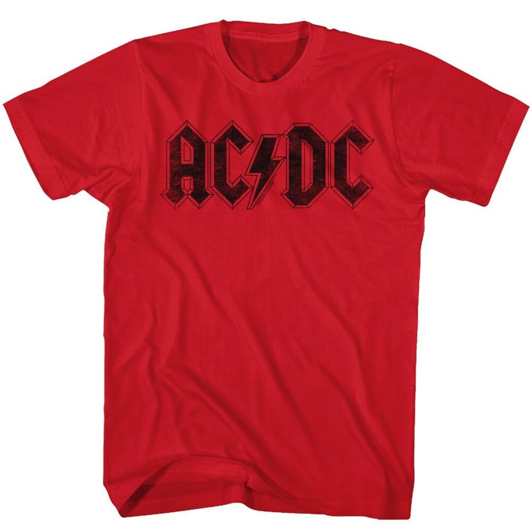 AC/DC Distressed Logo Red Shirts - Etsy