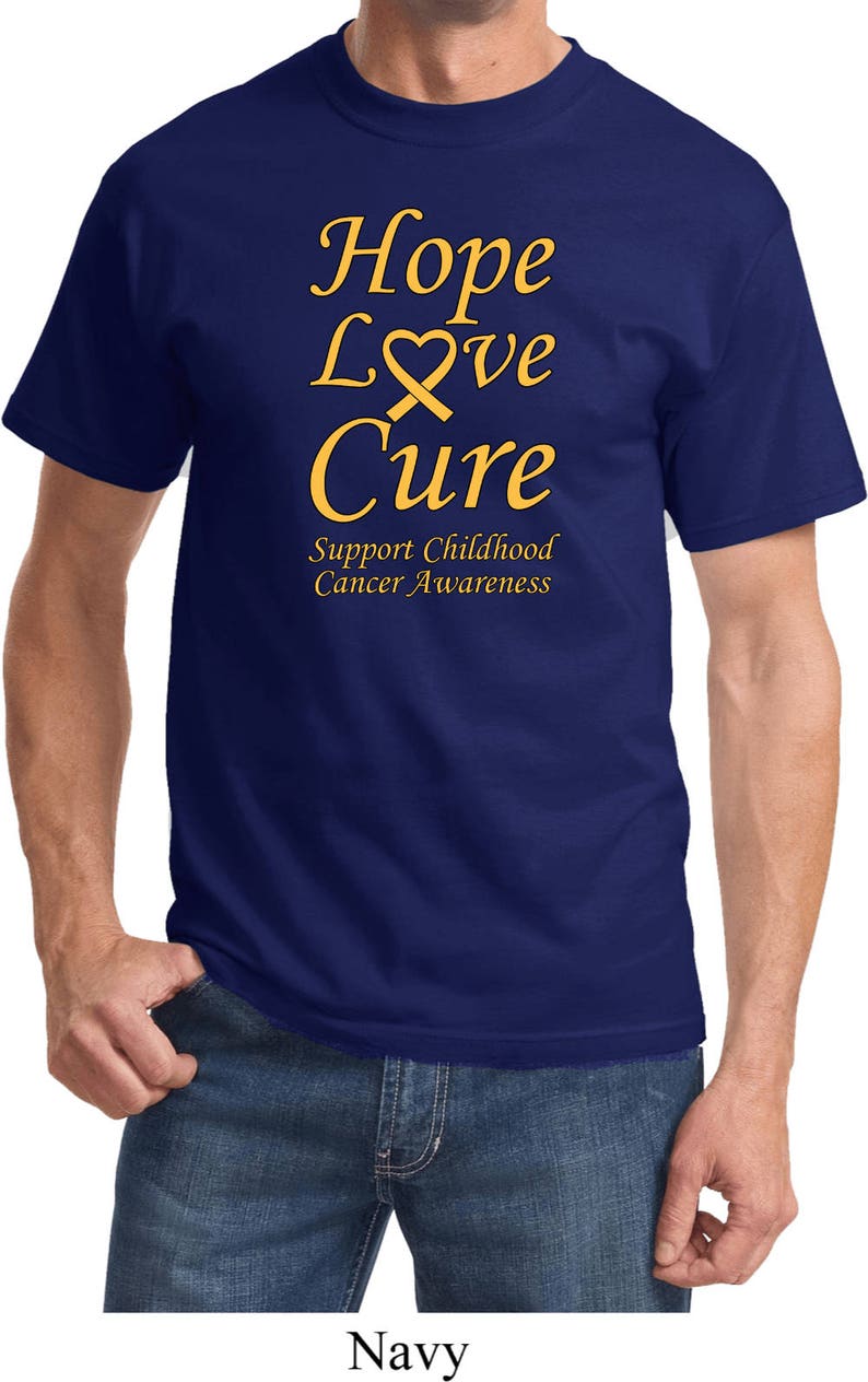 Hope Love Cure Support Childhood Cancer Awareness Tee T-Shirt CH-HLC-PC61 image 1