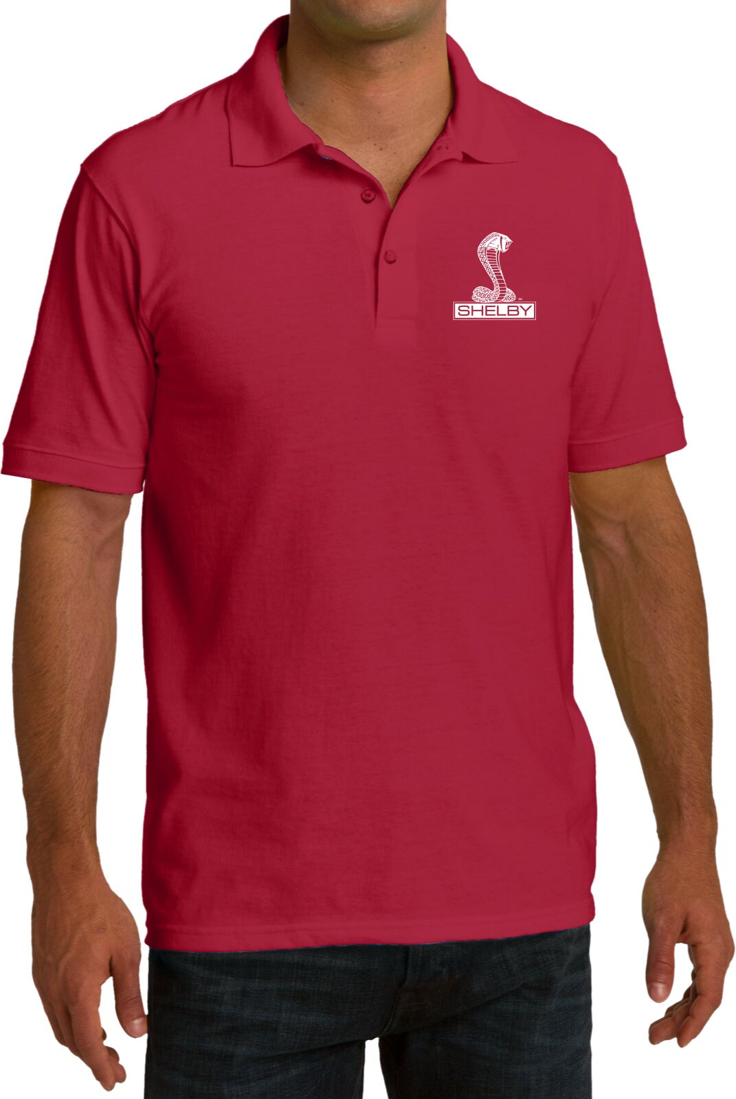 Shelby Cobra Pocket Print Men's Pique Polo Tee T-shirt