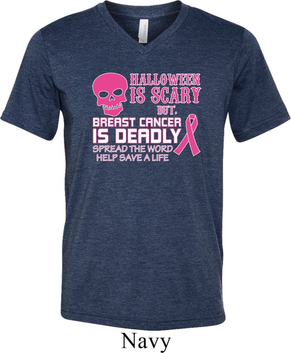 Breast Cancer Is Deadly Youth T-shirt Halloween Is Scary Awareness Kids Shirts