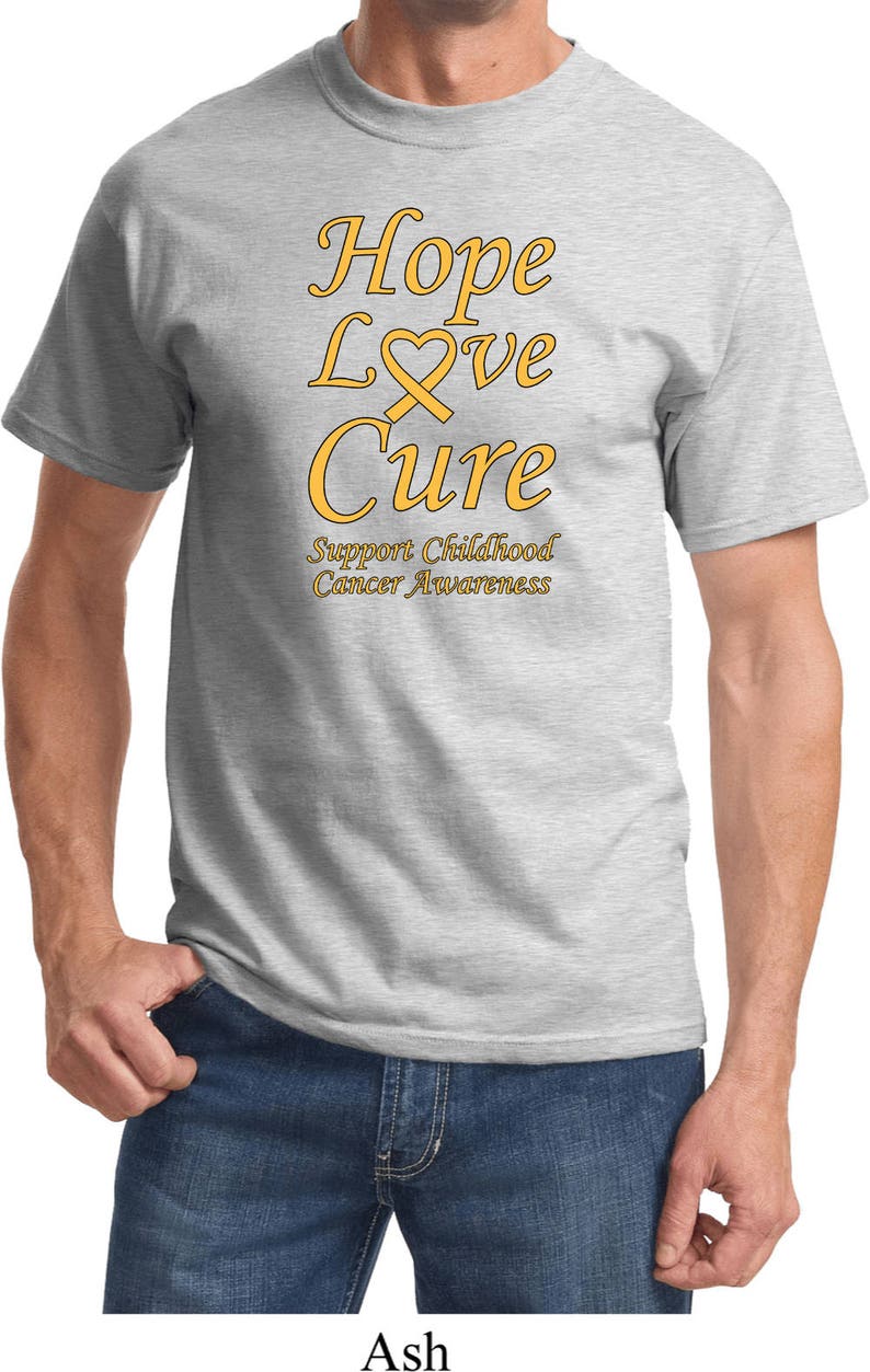 Hope Love Cure Support Childhood Cancer Awareness Tee T-Shirt CH-HLC-PC61 image 2
