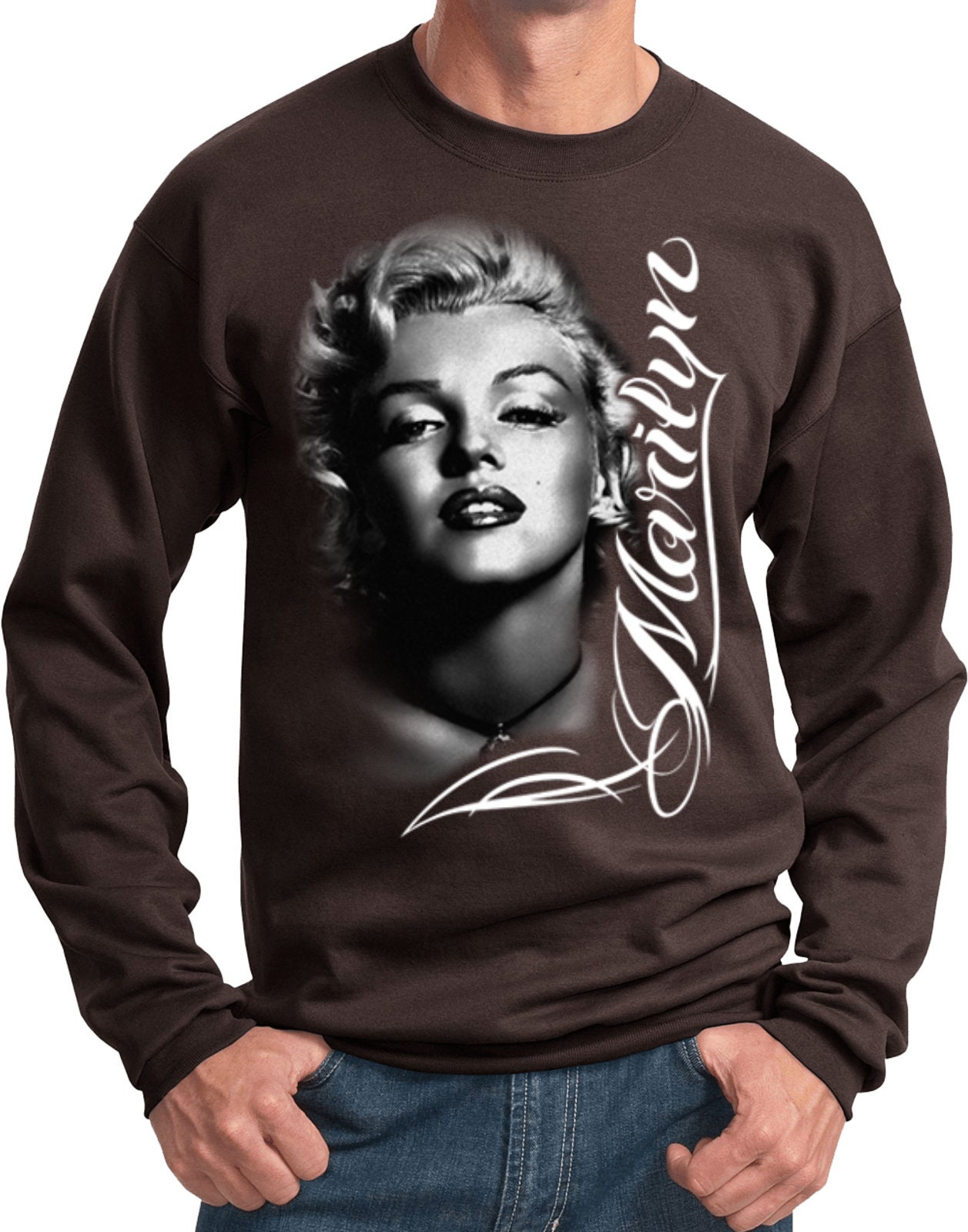最適な価格 Shirt Sweat White and Black Monroe Marilyn 17542D0-PC90 Etsy - トップス