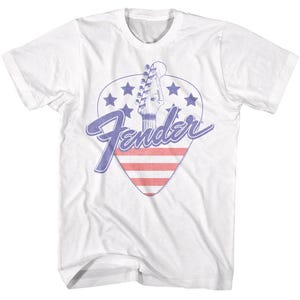 Fender Guitar Pick White Shirt