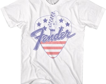 Fender Guitar Pick White Shirt