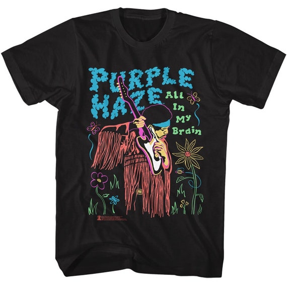 Jimi Hendrix Purple Haze All in My Brains Black Shirts - Etsy