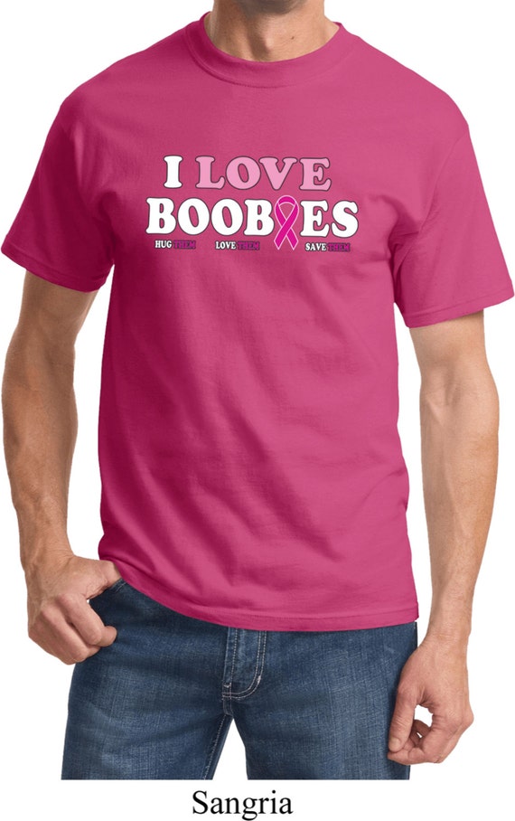 Men's Breast Cancer Awareness Shirt I Love Boobies Hug Them Love Them Save  Them Tee T-shirt 19968E4-PC61 -  Canada