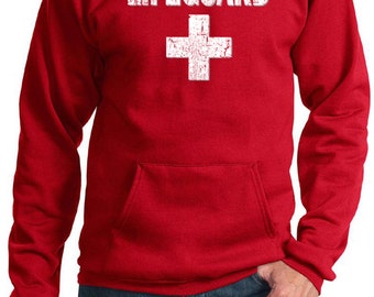 Men's Funny Hoodie Distressed Lifeguard Hoody DISTRESSEDLIFEGUARD-PC90H