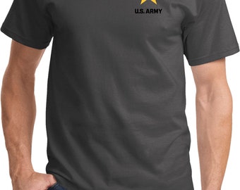 U.S. Army Star Black Chest Print T-shirt 25092ED-PP-PC61 - Etsy