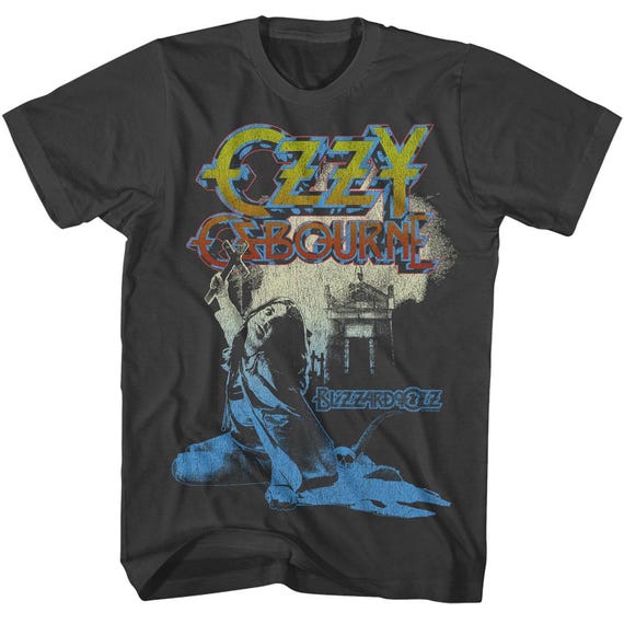 Ozzy Osbourne Blizzard of Ozz Logo Charcoal Grey Shirt