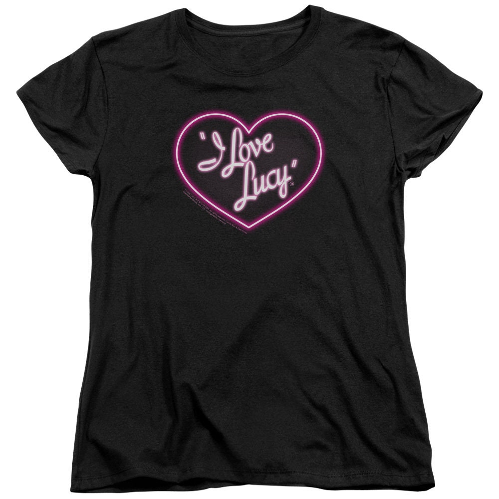 I Love Lucy Neon Logo Juniors and Women Black T-shirts - Etsy