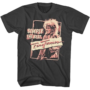 Tina Turner Charcoal Grey Shirt – Officially Licensed Tee Featuring Vintage Magazine Cutout Design
