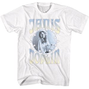 Janis Joplin Circle with Stars logo White Shirt