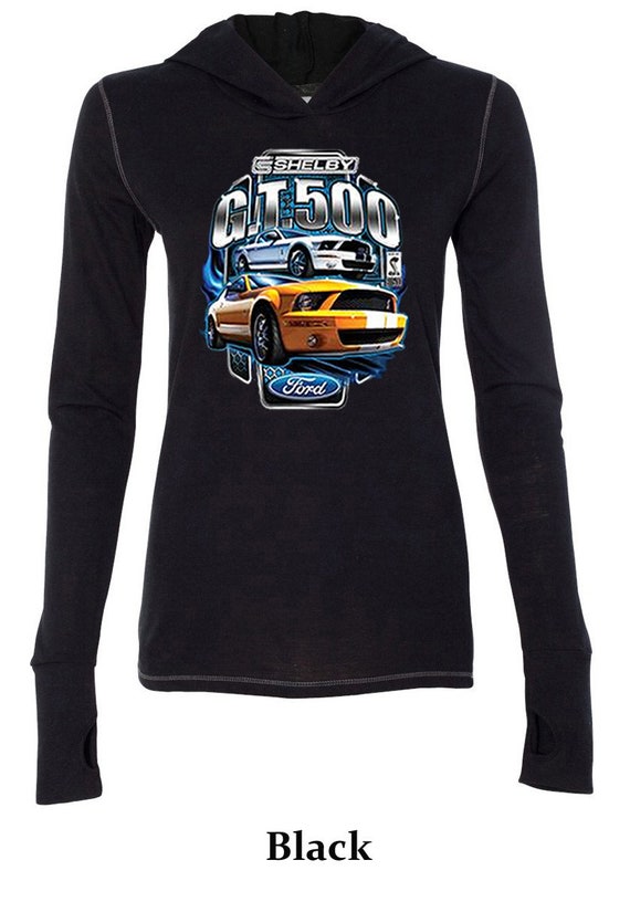Ladies Ford Mustang Shirt White Yellow GT500 Tri Blend Hoodie | Etsy