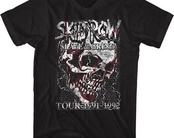 Skid Row Skull Chain T-Shirt: Officially Licensed Vintage Heavy Metal Tee