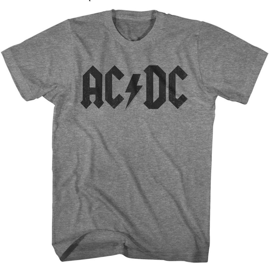 AC/DC Distressed Logo Heather Grey Shirt - Etsy