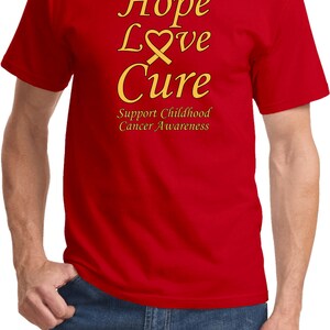 Hope Love Cure Apoyo AcreMente Cáncer Infantil Camiseta Camiseta CH-HLC-PC61 imagen 6