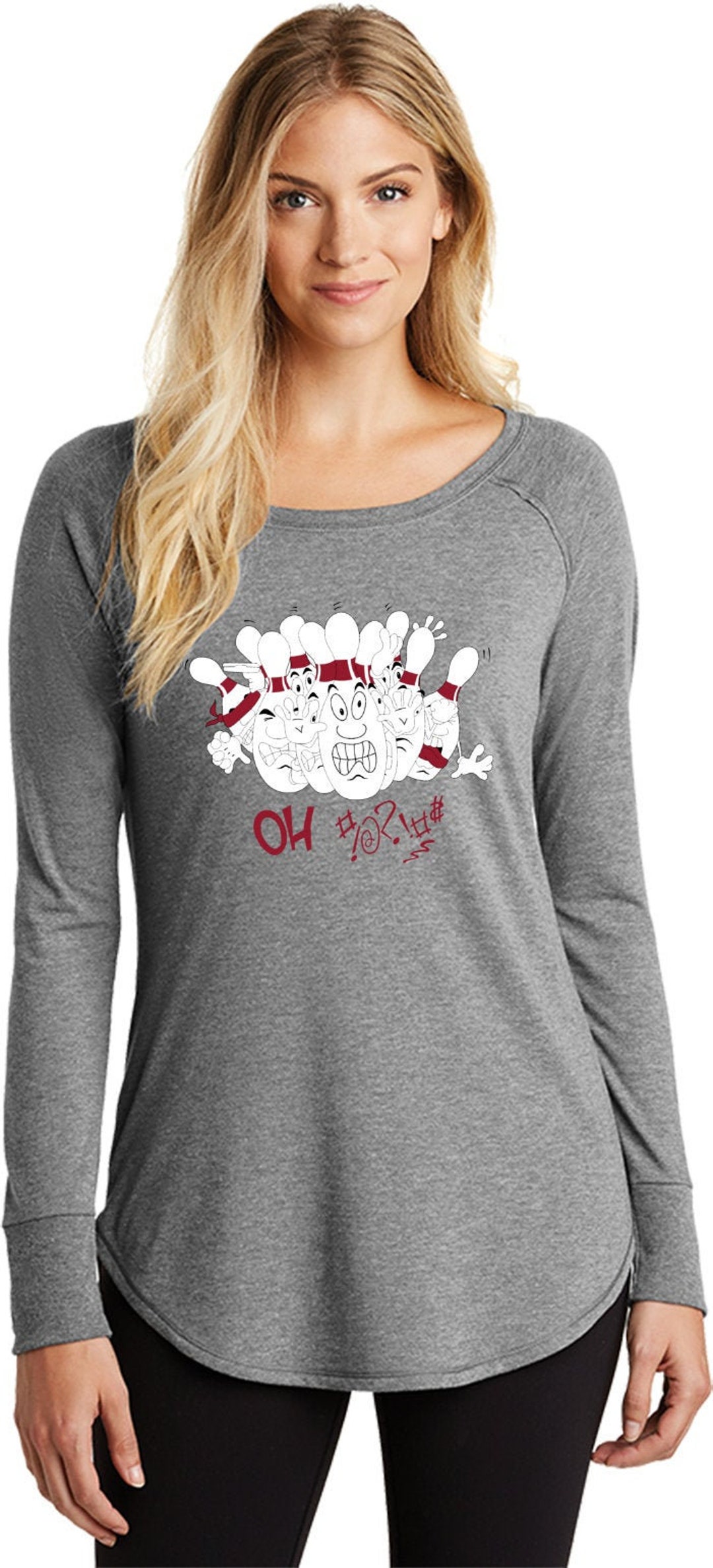 Bowling Oh Ladies Tri Blend Long Sleeve T-shirt BOWLINGOH-DT132L - Etsy