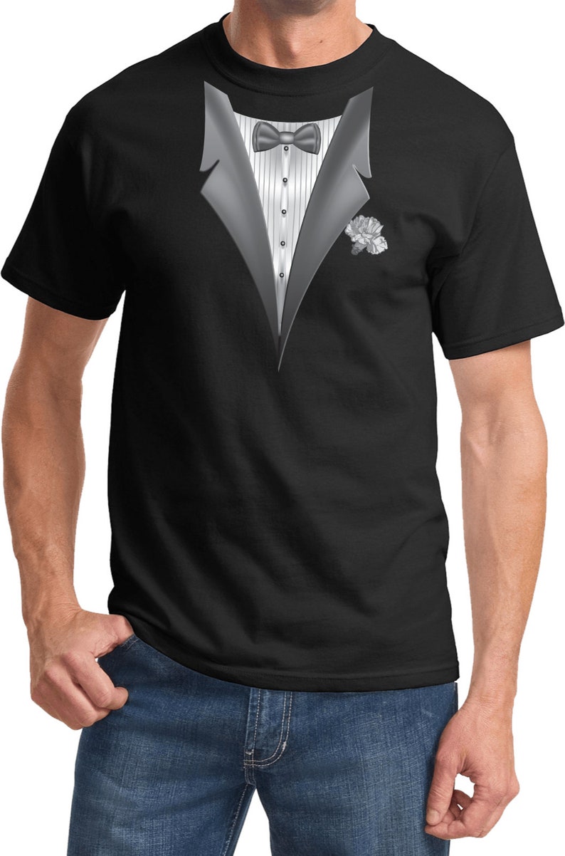 White Flower Tuxedo Tee T-Shirt WHITEFLOWER-PC61