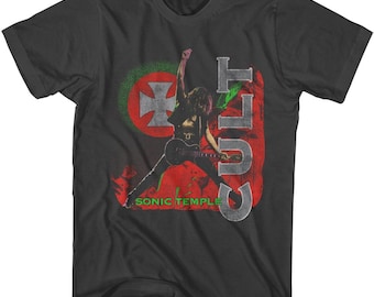 The Cult Sonic Temple Charcoal Grey T-Shirt | Officially Licensed Rock Band Tee for Men & Women