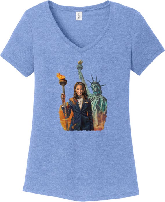 Kamala Harris Liberty Ladies Tri-blend V-neck Shirt 27139HD2