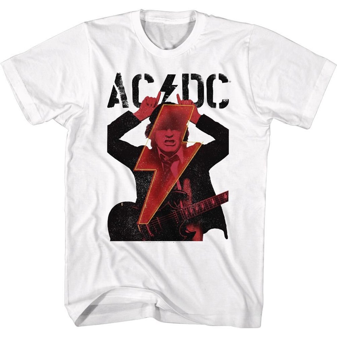 AC/DC Horns and Guitar Logo White Shirts - Etsy
