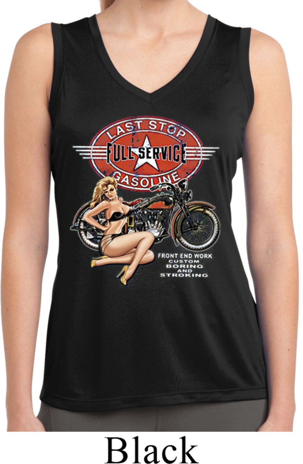 Ladies Biker Full Service Gas Moisture Wicking Sleeveless Tank | Etsy