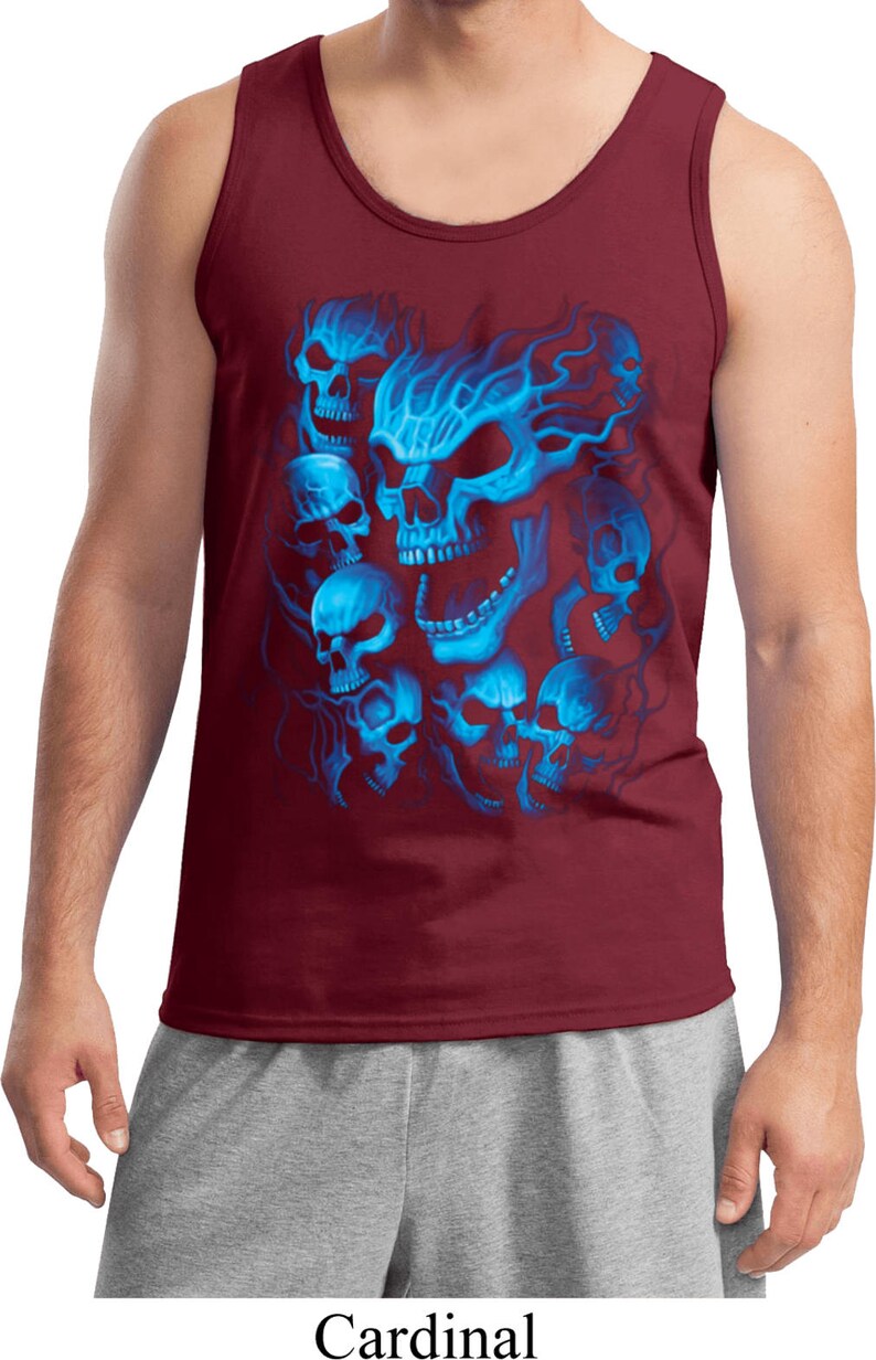 Screaming Blue Skulls Men/'s Tank Top 18634D0-2200