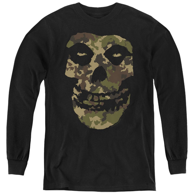 Misfits Camo Skull Kid/'s Black T-Shirts