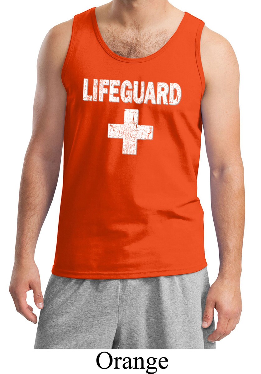 Men's Distressed Lifeguard Tank Top | Etsy