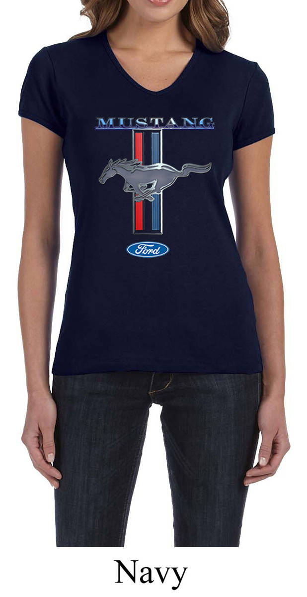 Ladies Ford Mustang Shirt Mustang Stripe V-neck Tee T-shirt - Etsy