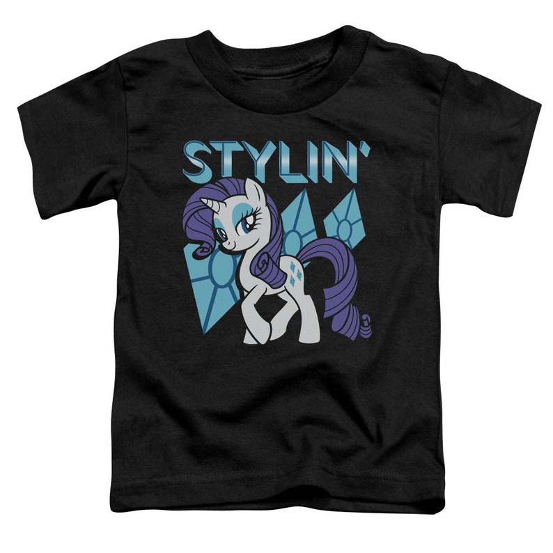 My Little Pony Stylin Kid/'s Black T-Shirts