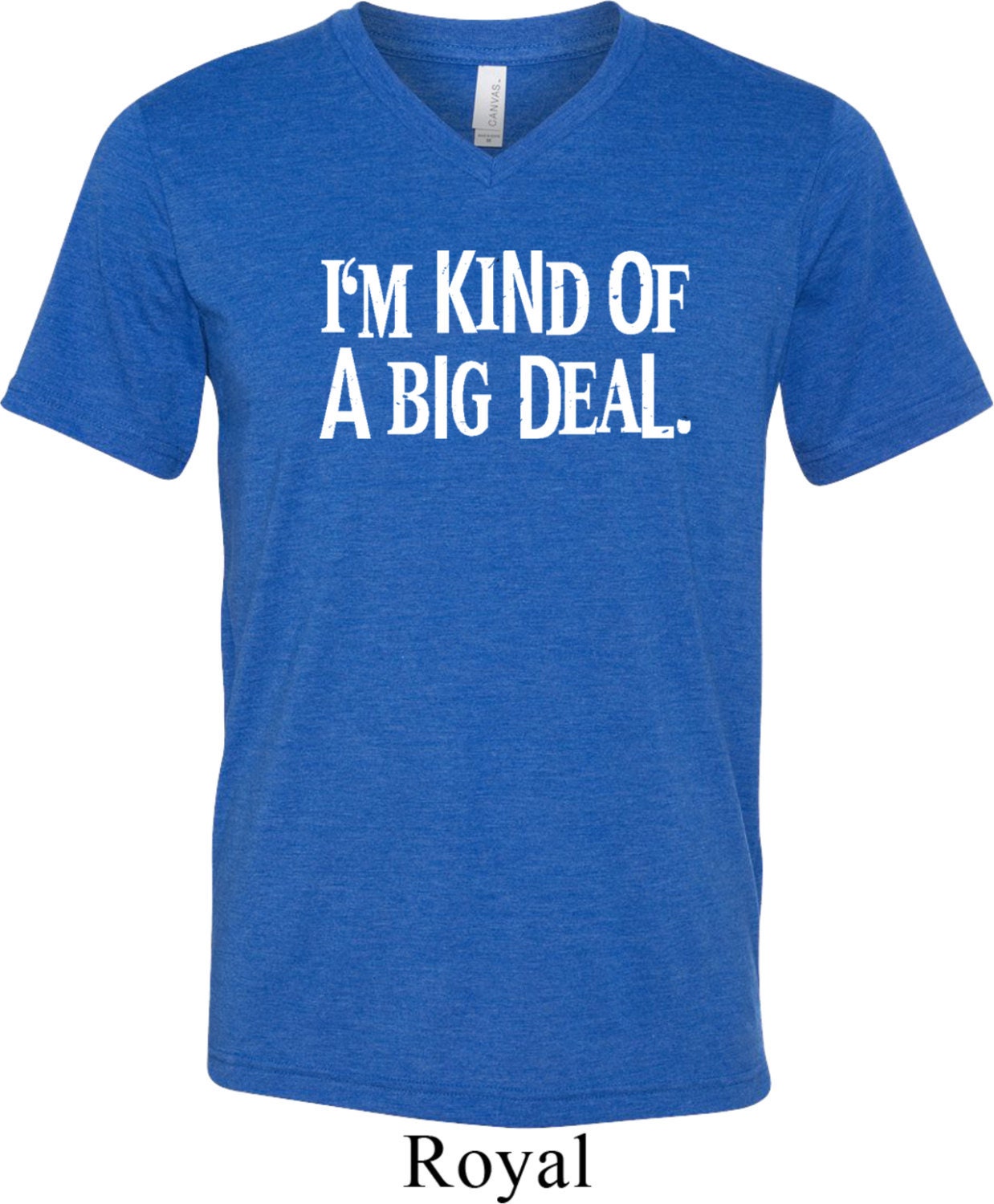 I'm Kind of A Big Deal White Print Adult Tri Blend V-neck
