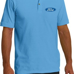 Men&#39;s Ford Oval Pocket Print Pique Polo T-Shirt 18147E9-KP150
