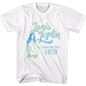 Janis Joplin Gradient Logo White Shirts