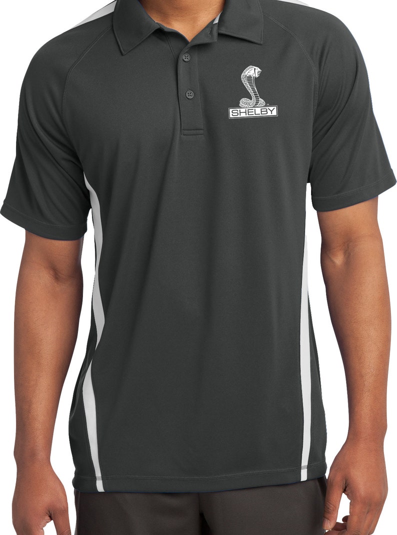 Shelby Cobra Pocket Print Men/'s Ford Micro-Mesh Colorblock Polo Shirt 181478EL9-PP-ST685