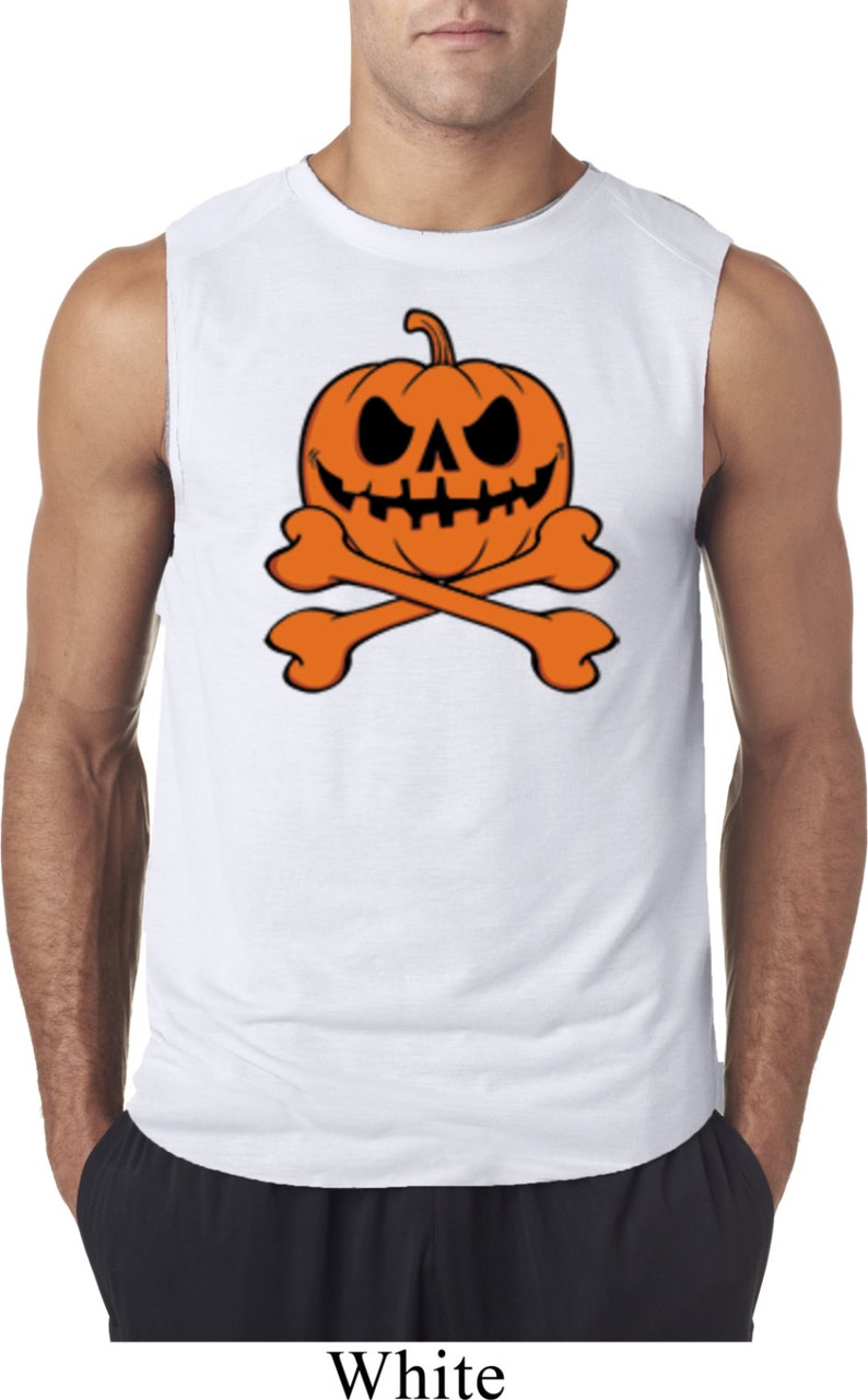 Men/'s Halloween Shirt Pumpkin Skeleton Sleeveless Tee T-Shirt 18774-42700