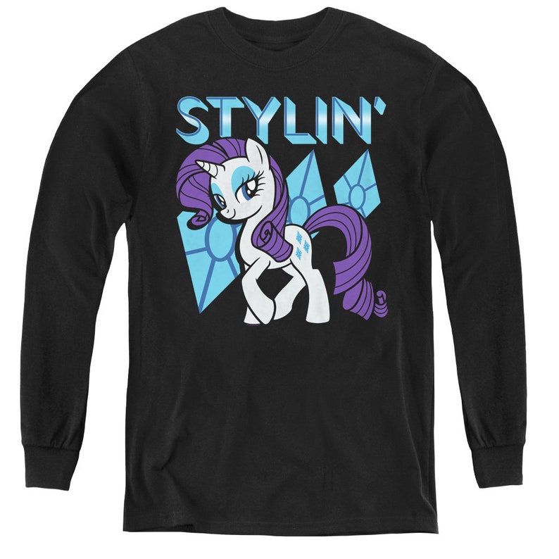 My Little Pony Stylin Kid/'s Black T-Shirts