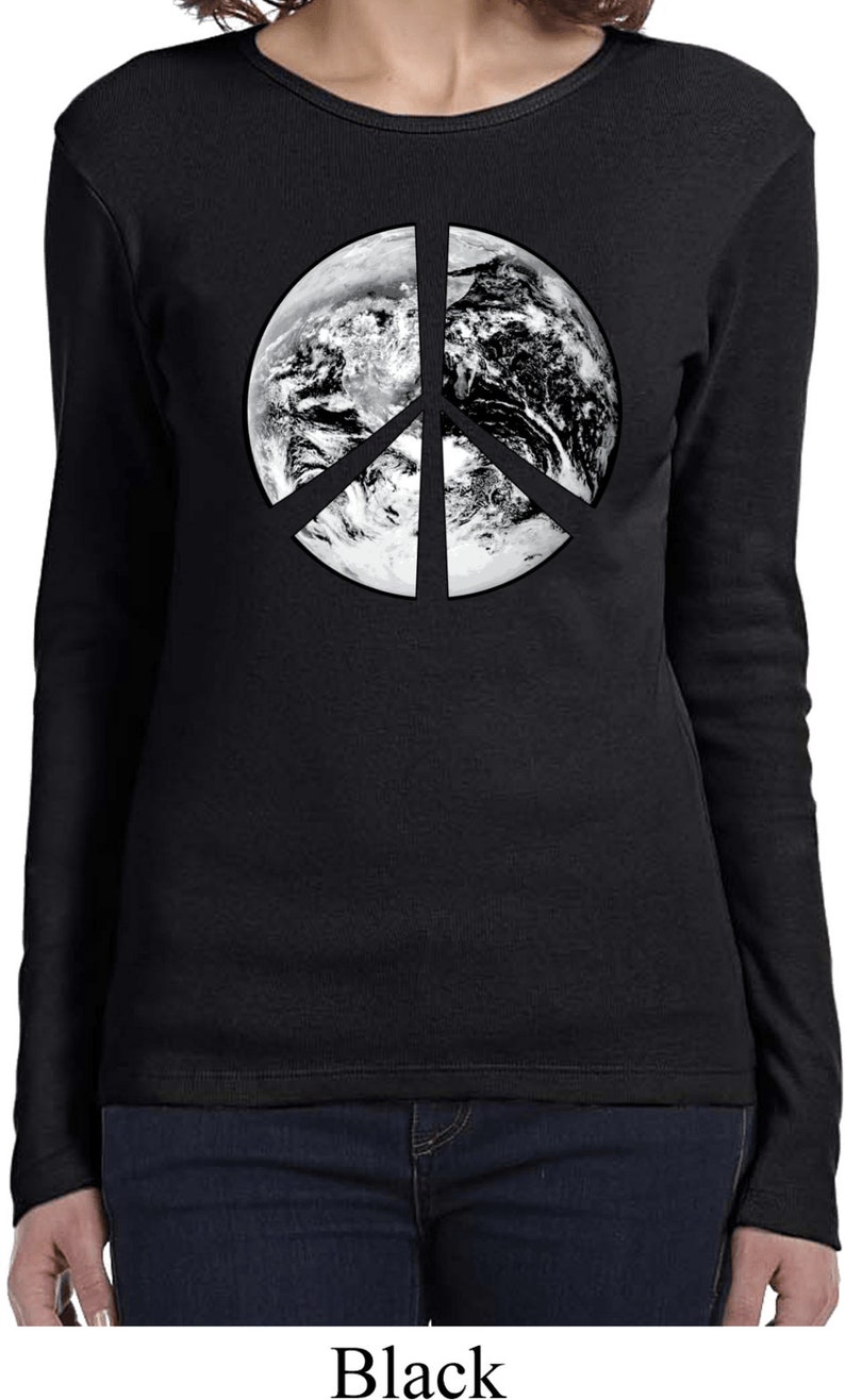 Ladies Peace Earth Long Sleeve T-Shirt EARTH-5001 | Etsy