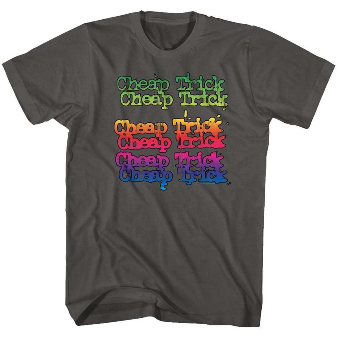 Cheap Trick Rainbow Logo Charcoal Grey Shirt