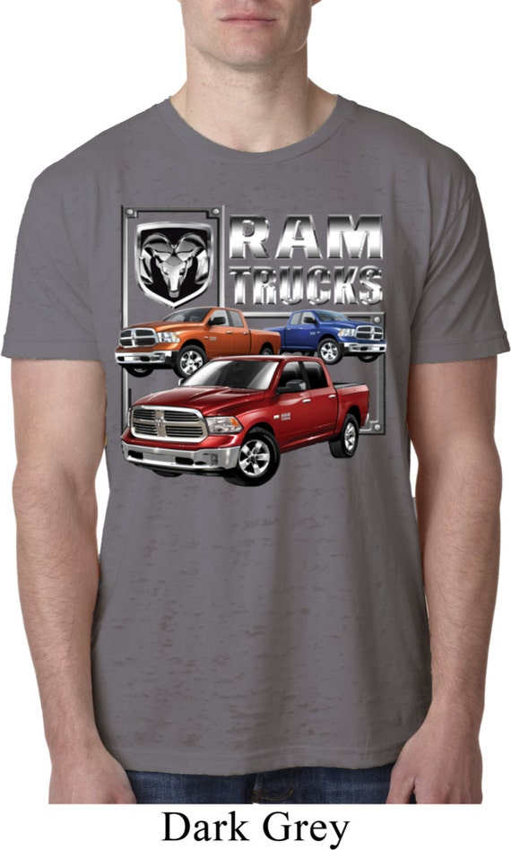 Mens Dodge Ram Hemi Logo Burnout T-Shirt