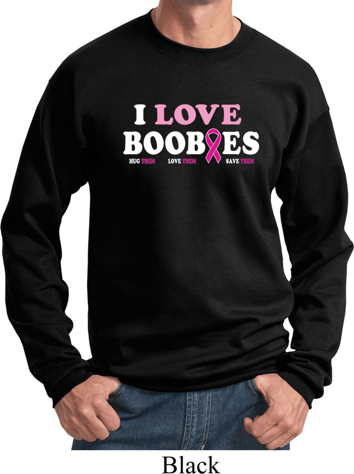 Breast Cancer Awareness I Love Boobies Sweatshirt 19968E4-PC90 - Etsy