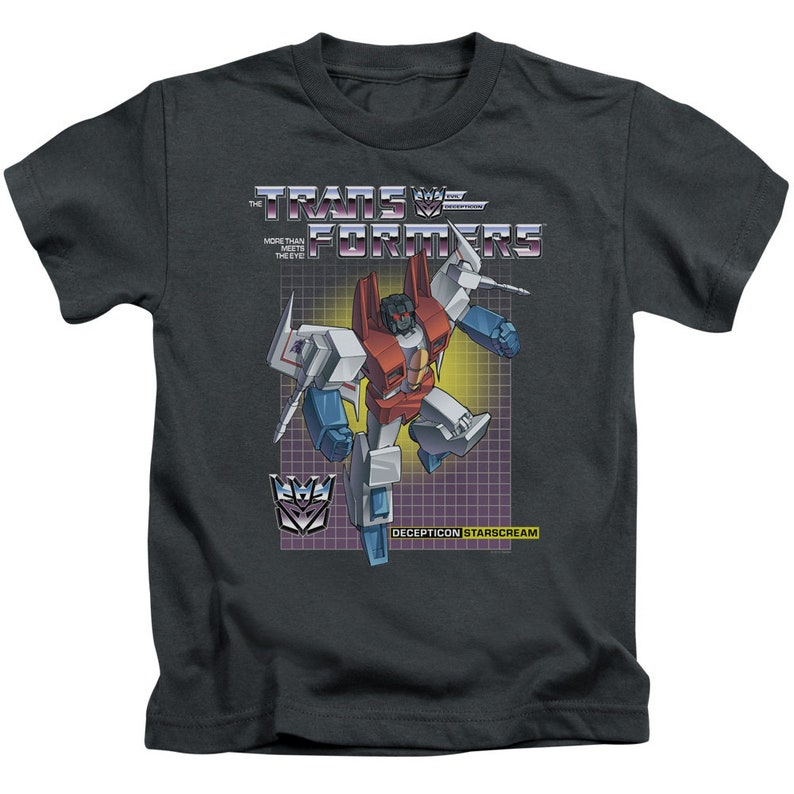 Transformers Starscream Kid/'s Charcoal T-Shirts